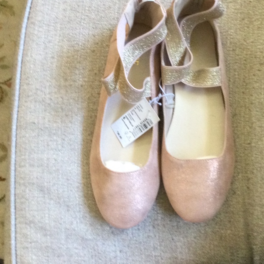 Rose gold and gold ballet Flats Size 9